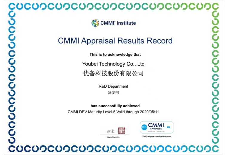 CMMI Maturity Level 5 Certificate